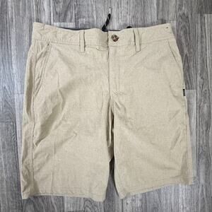 O’Neill Hybrid Shorts Men Size 32 Tan Khaki Chino Style Casual Quick Dry